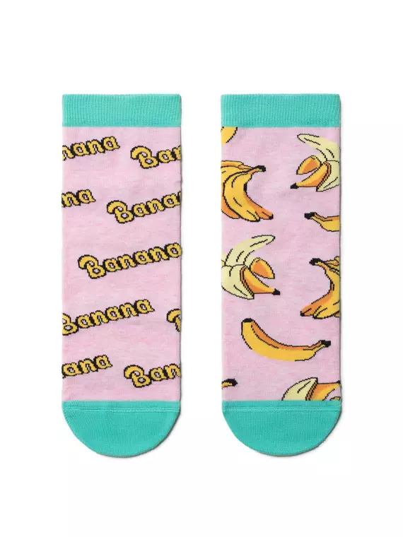 Носки женские хлопковые conte happy c рисунками "бананы" 166 светло-розовый, 18С-227СП, 36-39 (23-25), CONTE ELEGANT,  - 2