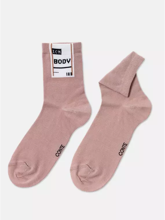 ​носки женские хлопковые happy 290 бежевый, 18С-227СП, 36-39 (23-25), CONTE ELEGANT,  - 4