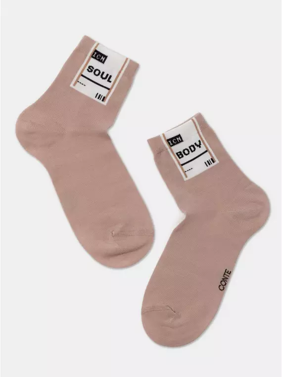 ​носки женские хлопковые happy 290 бежевый, 18С-227СП, 36-39 (23-25), CONTE ELEGANT,  - 3