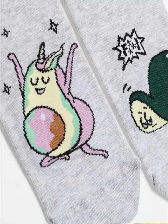 Хлопковые женские носки happy с рисунком «fitness» 385 светло-серый, 18С-227СП, 36-39 (23-25), ,  - 3