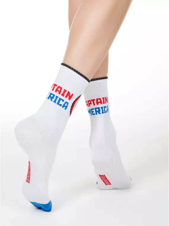 Носки женские удлиненные с рисунками ©marvel 176 белый, 19С-116СПМ, 36-39 (23-25), CONTE ELEGANT,  - 2