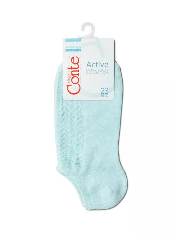 Ультракороткие женские носки active с ажурным переплетением 179 бледно-бирюзовый, 19С-185СП, 36-37 (23), CONTE ELEGANT,  - 3