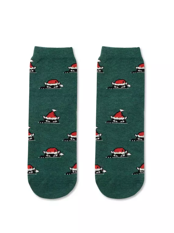 Носки женские новогодние с пушистой нитью «xmas cat» 524 темно-бирюзовый, 20С-34СП, 36-39 (23-25), CONTE ELEGANT,  - 2