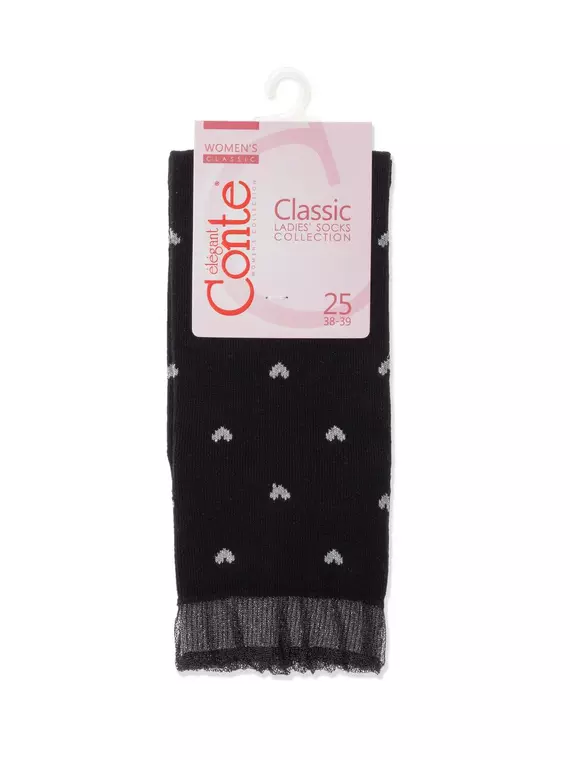Носки женские с воздушным ботом и люрексом classic 243 черный, 20С-105СП, 36-37 (23), CONTE ELEGANT,  - 2