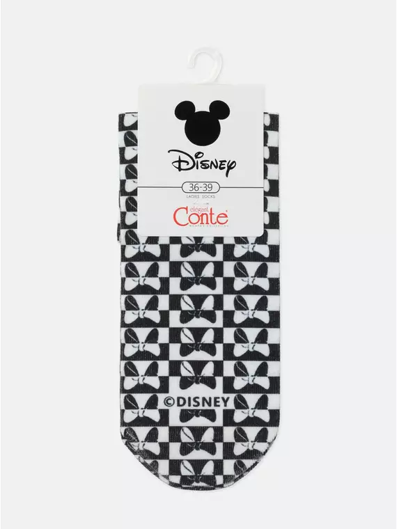 Укороченные женские носки с хлопком «black&white» ©disney 345 черный-белый, 21С-112СПМ, 36-39 (23-25), CONTE ELEGANT,  - 4