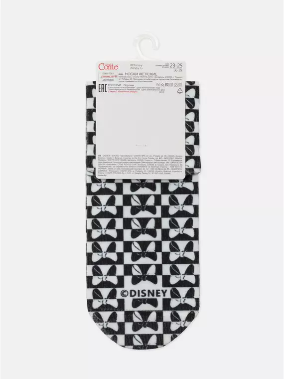 Укороченные женские носки с хлопком «black&white» ©disney 345 черный-белый, 21С-112СПМ, 36-39 (23-25), CONTE ELEGANT,  - 5