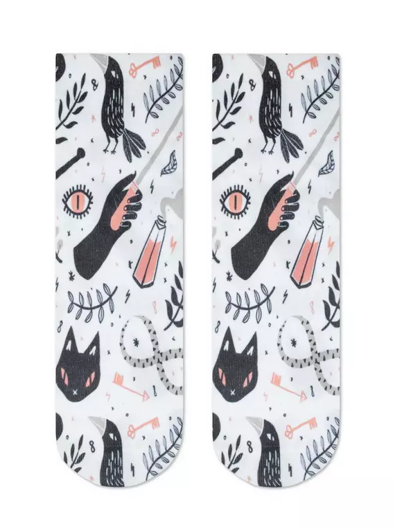 Носки женские хлопковые conte fantasy (короткие, печать) 330 белый, 21С-112/1СП, 36-39 (23-25), CONTE ELEGANT,  - 2