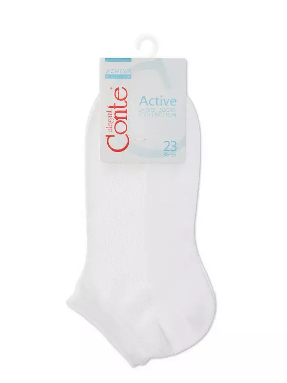Ультракороткие женские носки active с сеточкой 277 белый, 21С-191СП, 39-41 (27), CONTE ELEGANT,  - 3