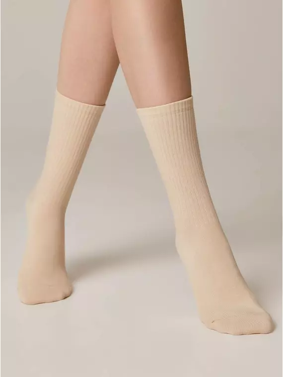 Удлиненные хлопковые женские носки (3 пары) 772 ассорти, , 36-37 (23), , - 2