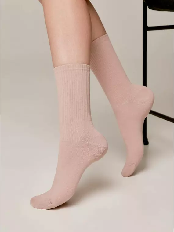 Удлиненные хлопковые женские носки (3 пары) 772 ассорти, , 36-37 (23), , - 6