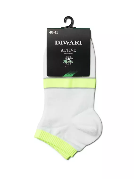 Носки мужские diwari active (короткие) 066 белый-салатовый, 7С-37СП, 42-43 (27), DIWARI,  - 2