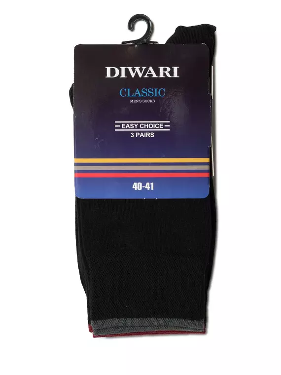 Носки мужские diwari classic (3 пары) 000 черный, 5С-08СП, 40-41 (25), DIWARI,  - 1