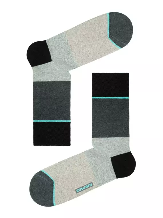 Носки мужские diwari happy 033 темно-серый-салатовый, 15С-23СП, 42-43 (27), DIWARI,  - 1