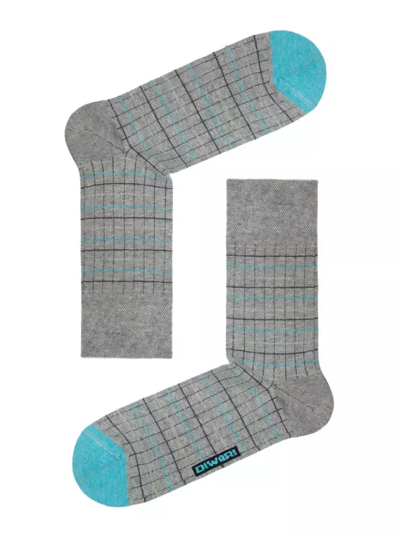 Носки мужские diwari happy 036 серый-бирюза, 15С-23СП, 44-45 (29), DIWARI,  - 1