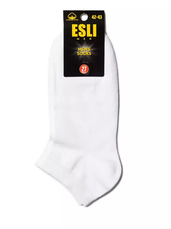 Короткие мужские носки esli 000 белый, 19С-146СПЕ, 40-42 (25-27), ESLI,  - 2