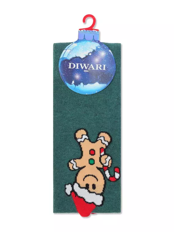 Новогодние мужские носки diwari new year 652 темно-бирюзовый, 21С-71СП, 42-45 (27-29), DIWARI,  - 3