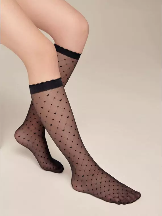 Гольфы детские в "сердечки" molly nero, 20С-118СП, 20, CONTE ELEGANT,  - 3