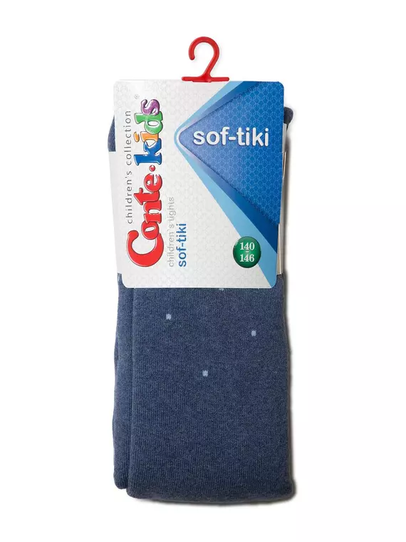 Детские колготки conte-kids sof-tiki (махровые внутри) с рисунками 256 джинс, 7С-38СП, 140-146 (22), CONTE-KIDS,  - 2
