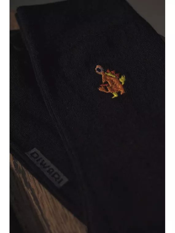 Однотонные хлопковые мужские носки с вышивкой happy 514 черный, 20С-36СП, 42-43 (27), DIWARI,  - 2