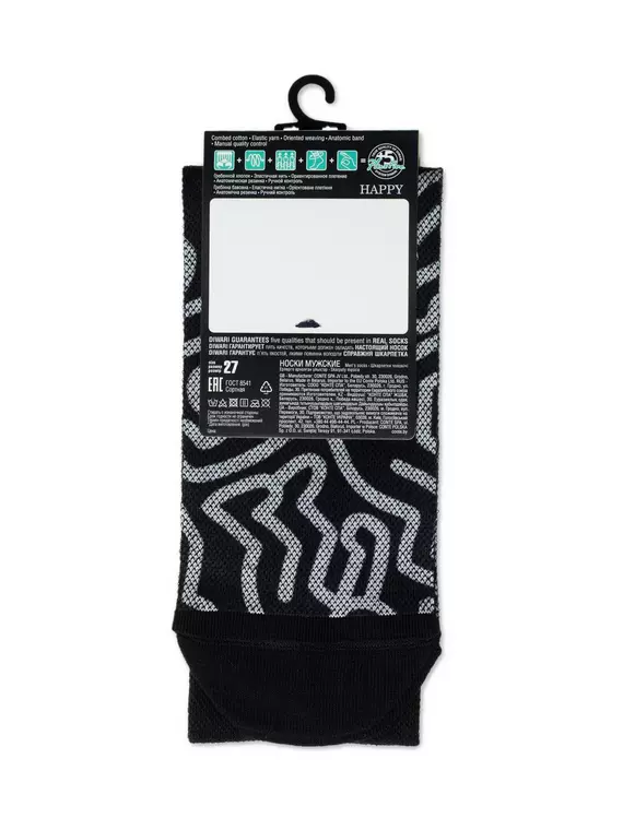 Носки мужские с печатными рисунками happy 151 черный, 20С-202СП, 42-43 (27), DIWARI,  - 3