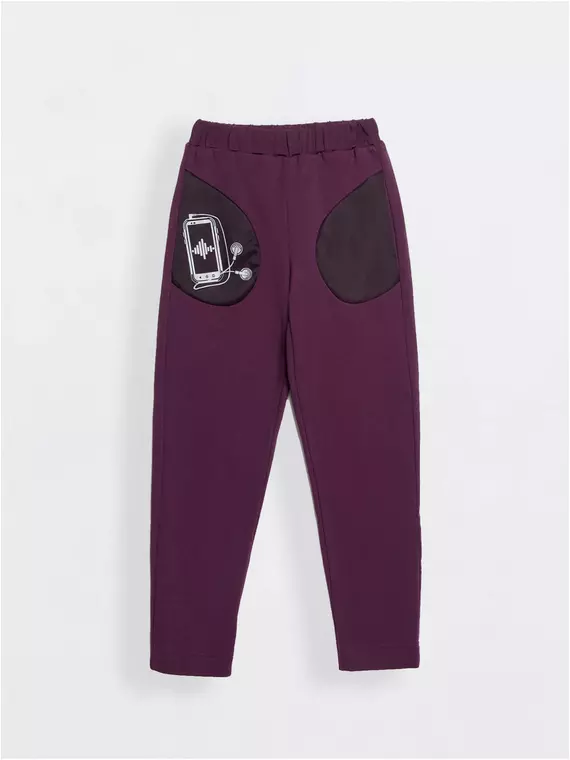 Веселые брюки для девочек с термоэффектом music joy plum, 18С-572ДТСП, 104,110-56, CONTE ELEGANT,  - 3