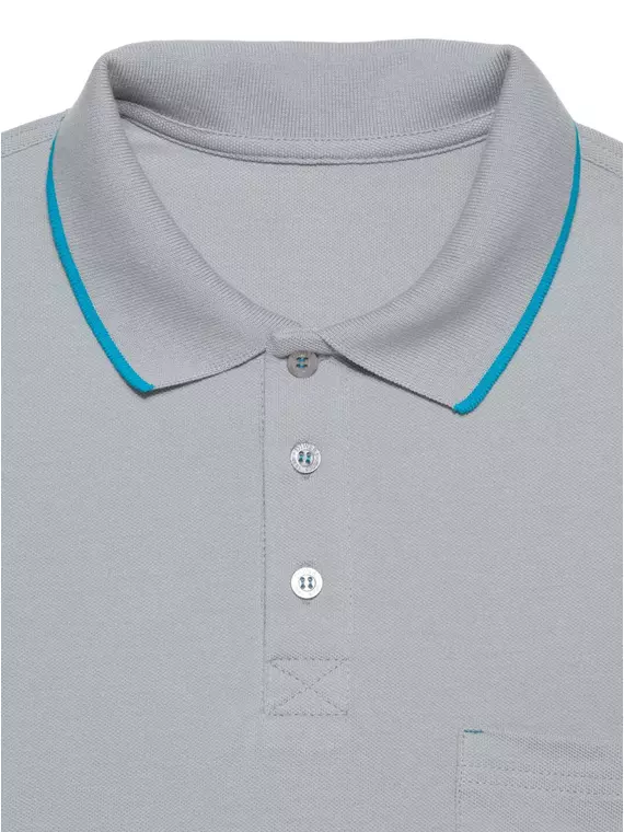 Футболка-поло с контрастной отделкой diwari md 944 ash grey, 18С-720ТСП, 182-96/M, DIWARI,  - 2