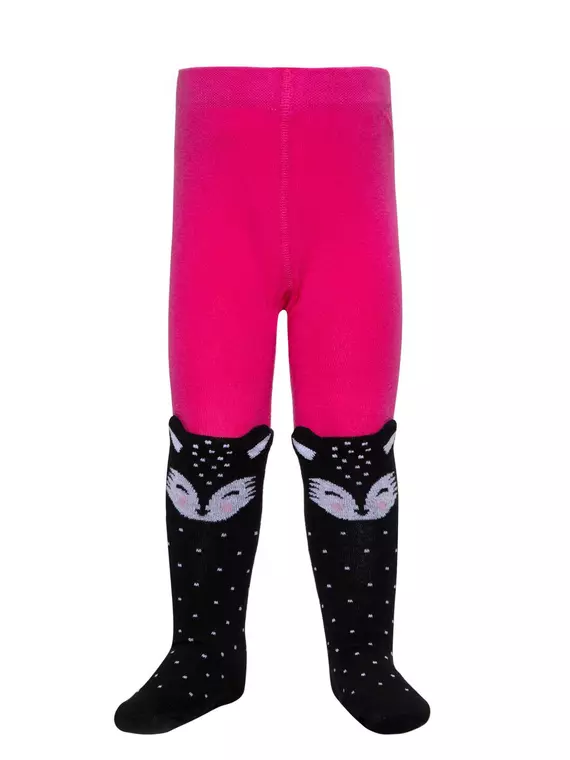 Колготки детские tip-top (мордашки) 573 черный-фуксия, 17С-60СП, 116-122 (18), CONTE-KIDS,  - 1