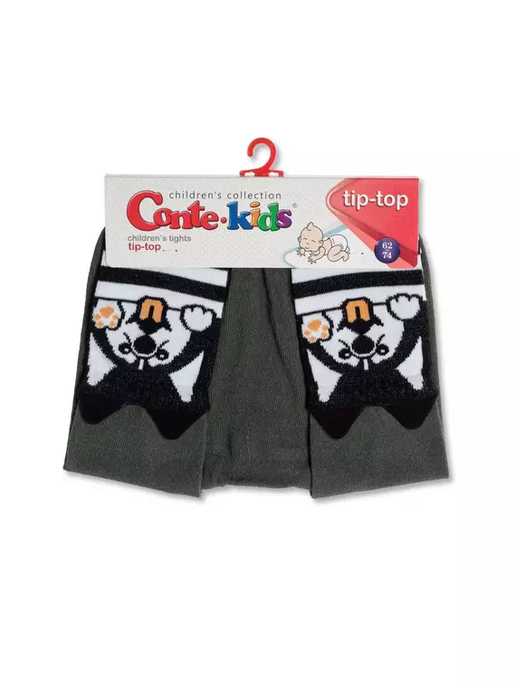 Колготки детские tip-top (мордашки) 560 хаки, 17С-60СП, 62-74 (12), CONTE-KIDS,  - 2