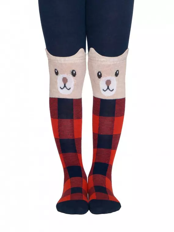 Колготки детские conte-kids tip-top (мордашки) 449 темно-синий-красный, 17С-60СП, 128-134 (20), CONTE-KIDS,  - 2