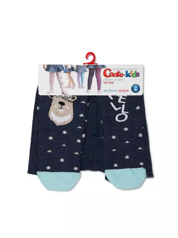 Колготки детские tip-top c яркими рисунками (весёлые ножки) 478 темно-синий, 14С-79СП, 104-110 (16), CONTE-KIDS,  - 3