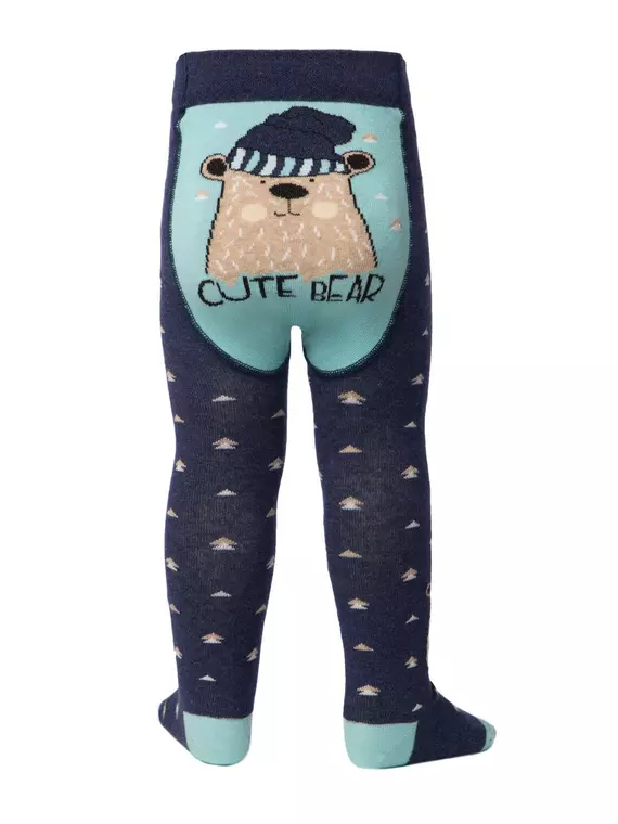 Колготки детские tip-top c яркими рисунками (весёлые ножки) 478 темно-синий, 14С-79СП, 104-110 (16), CONTE-KIDS,  - 1