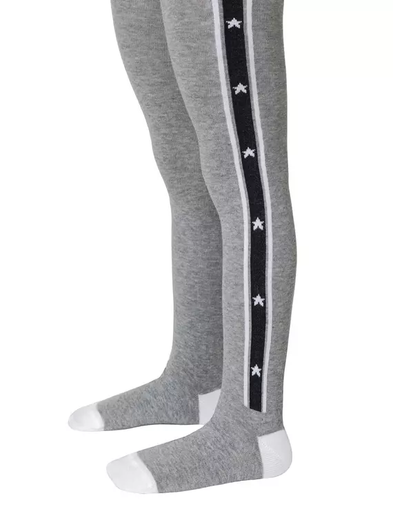 Колготки детские tip-top с рисунком "лампасы" 489 серый, 14С-79СП, 116-122 (18), CONTE-KIDS,  - 2