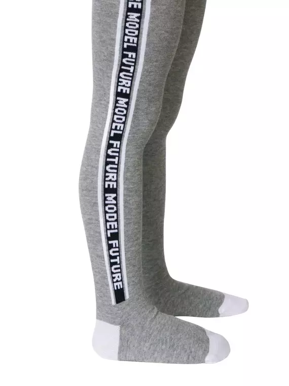 Колготки детские tip-top с рисунком "лампасы" 489 серый, 14С-79СП, 116-122 (18), CONTE-KIDS,  - 1