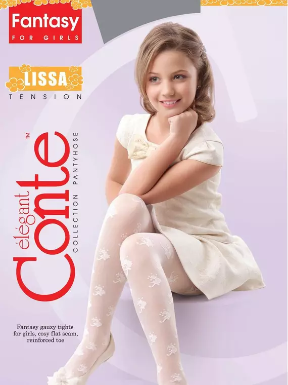 Колготки детские нарядные lissa pink, 14С-8СП, 104-110, CONTE ELEGANT,  - 2