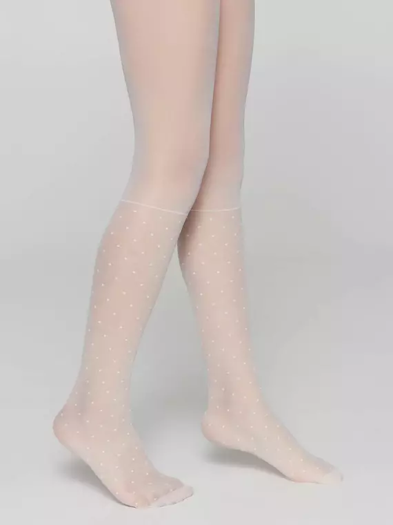Колготки детские с имитацией гольфов в горошек milana milk, 20С-115СП, 116-122, CONTE ELEGANT,  - 3