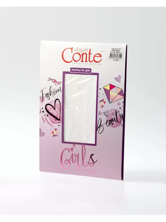 Колготки детские из микрофибры с люрексом holiday bianco, 20С-201СП, 140-146, CONTE ELEGANT,  - 3