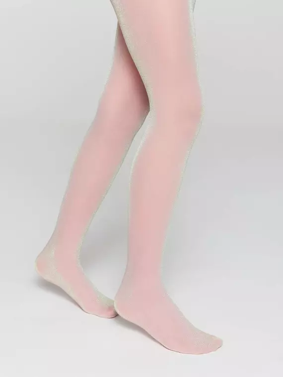 Колготки детские из микрофибры с люрексом holiday dusty rose, 20С-201СП, 116-122, CONTE ELEGANT,  - 3
