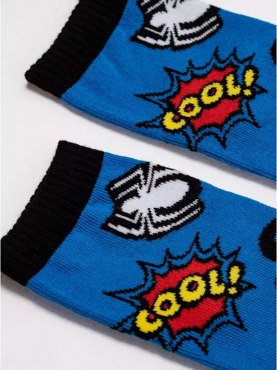 Короткие детские носки с рисунками человек-паук ©marvel 550 синий, 17С-133СПМ, 22, CONTE-KIDS,  - 2