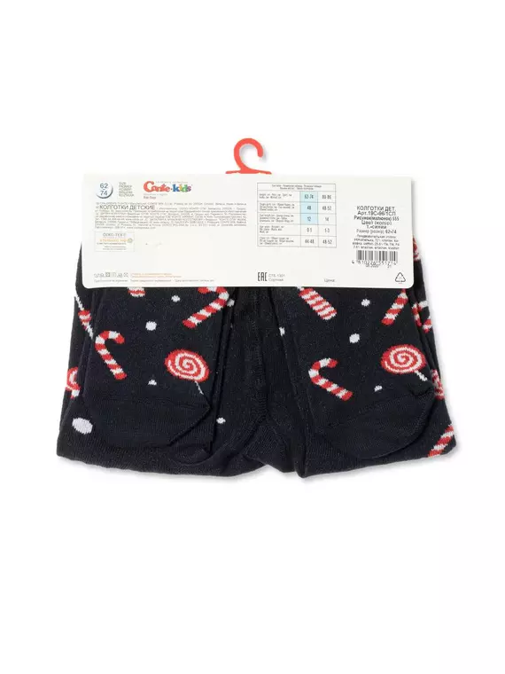 Новогодние детские колготки с помпоном «sweet» conte-kids 555 темно-синий, 19С-96/1СП, 62-74 (12), CONTE-KIDS,  - 3
