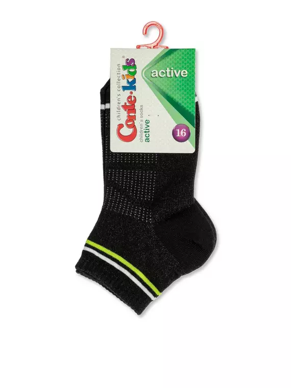 Носки детские conte-kids active (короткие) 508 черный-салатовый, 13С-34СП, 16, CONTE-KIDS,  - 2