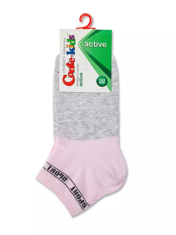Носки детские спортивные active (короткие) 510 cветло-розовый-серый, 13С-34СП, 22, CONTE-KIDS,  - 2