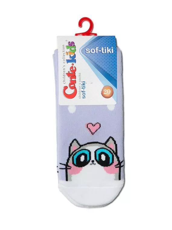 Махровые детские носки sof-tiki с отворотом 434 бледно-фиолетовый, 6С-19СП, 22, CONTE-KIDS,  - 2