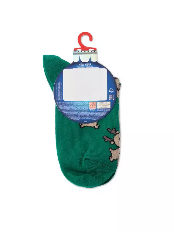 ​новогодние детские носки new year 649 зеленый, 21С-67СП, 20-22, CONTE-KIDS,  - 4