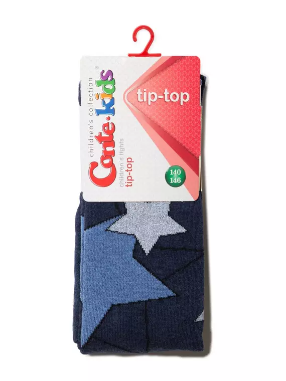 Хлопковые детские колготки tip-top conte-kids с люрексом 517 темно-синий, 19С-36СП, 140-146 (22), CONTE-KIDS,  - 2