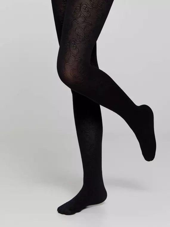 Детские фантазийные колготки из мягкой из микрофибры daisy nero, 20С-114СП, 116-122, CONTE ELEGANT,  - 3