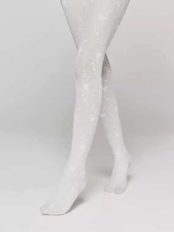 Тонкие эластичные детские колготки с цветочным рисунком sofia bianco, 20С-113СП, 104-110, CONTE ELEGANT,  - 2