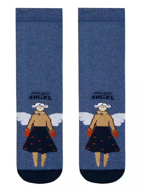 Носки детские веселые ножки (махровые, антискользящие) 291 джинс, 17С-45СП, 20, CONTE-KIDS,  - 3