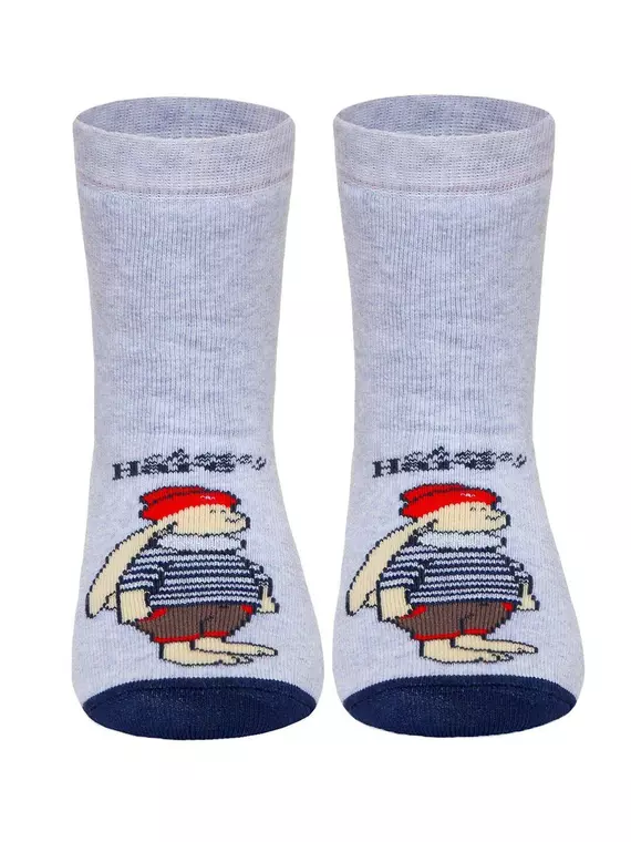 Носки детские веселые ножки (махровые, антискользящие) 294 светло-серый, 17С-45СП, 18, CONTE-KIDS,  - 2