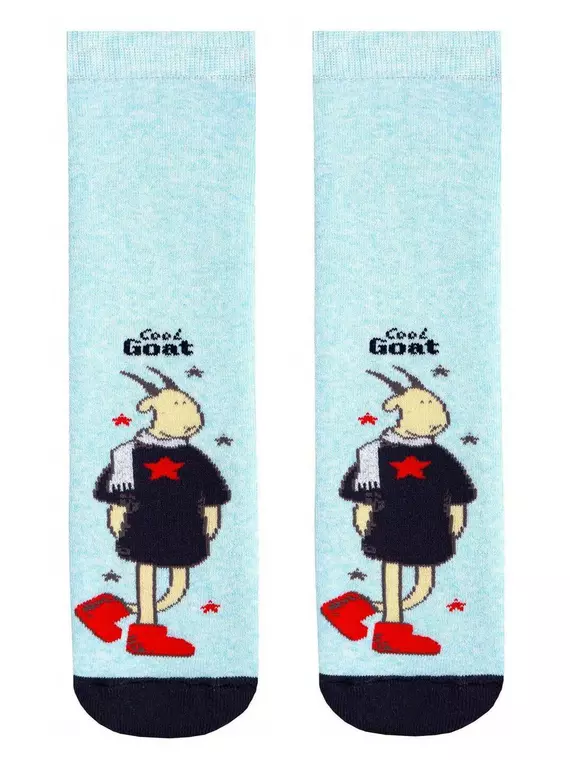 Носки детские веселые ножки (махровые, антискользящие) 293 бледно-бирюзовый, 17С-45СП, 18, CONTE-KIDS,  - 3