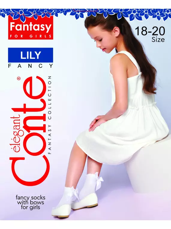 Носки для девочек с бантом lily bianco, 20С-117СП, 22-24, CONTE ELEGANT,  - 3